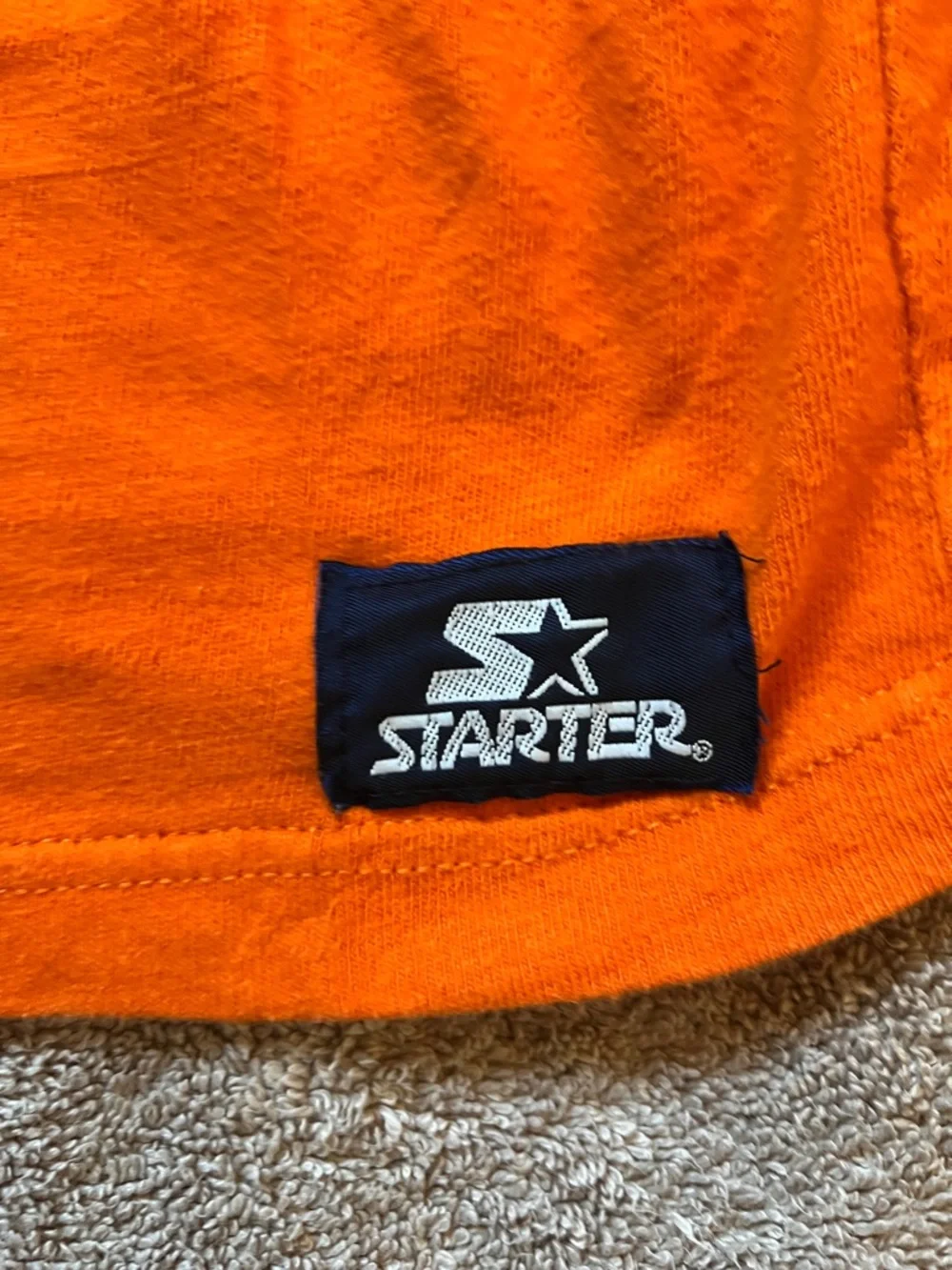 STARTER Orange Denver Broncos Helmet Graphic Tee - Picture 3 of 7